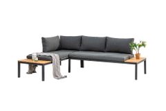Modulare Garten Sitzgruppe ORLANDO LOUNGE 240cm anthrazit Aluminium wetterfest inkl. Kissen