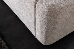 Modernes Boxbett ART DECO 180x200cm greige Bouclé mit Stauraum und Lattenrost