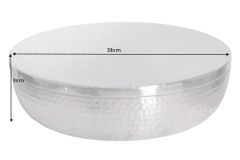 Handgefertigte Schale ORIENT 40cm silber Metall rund mit Deckel Schmuck-Dose