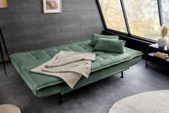 Modernes Schlafsofa JAZZ 190cm grün Cord 3-Sitzer Couch