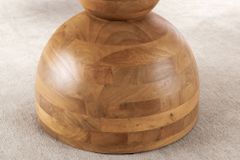 Massiver Esstisch MAESTRO 130cm creme Mangoholz rund mit Säulenfuß