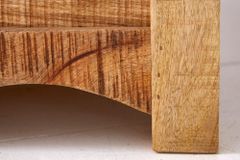 Massiver Couchtisch IRON CRAFT 70cm natur Holz Truhe mit Schubladen und Stauraum