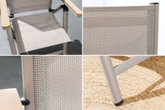 Outdoor Gartenstuhl DESIGNO taupe Aluminium klappbar wetterfest Hochlehner