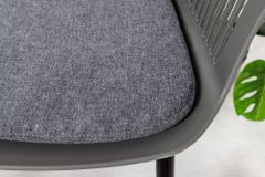 Design Stuhl AIRE grau Kunststoff Stahlgestell Indoor Outdoor inkl. Kissen