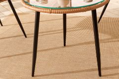 In- und Outdoor Bistro Balkon-Set PARIS braun Polyrattan Sitzgruppe wetterfest mit Tisch