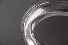 Moderne Vase WAVE XL 106cm silber Aluminium poliert Dekoration