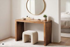 Massiver Konsolentisch MAKASSAR 100cm braun Mangoholz honey finish Schreibtisch
