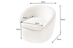Drehbarer Design Sessel ALPINE beige Bouclé 360° mit Armlehnen