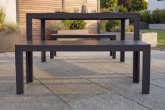 Moderner Gartentisch DESIGNO 150cm anthrazit schwarz Aluminium wetterfest Outdoor Esstisch