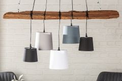 Design Hängelampe LEVELS 115cm Treibholz schwarz grau mit 5 Leuchten