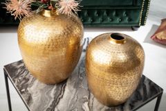 Elegantes Vasen 2er Set ORIENTAL 33cm gold in Handarbeit verziert