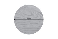 Runder Teppich WAVE 230cm anthrazit 3D strukturierter Kurzflor Indoor Hoch-Tief-Effekt