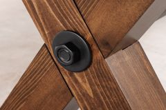 Industrial Bank GOLIATH 180cm natur Pinienholz X-Gestell schwarz Metall