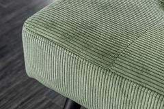 Design Sitzbank BOUTIQUE 100cm grün Cord schwarze Metallbeine