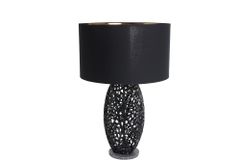 Design Tischlampe ABSTRACT LEAF schwarz Metall Marmorfuß handmade