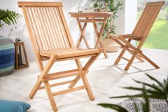 Massiver Gartenstuhl EMPIRE TEAK Teakholz klappbar Hochlehner wetterfest