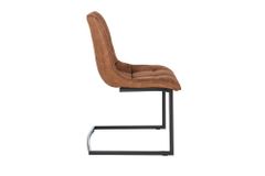 Design Freischwinger Stuhl MIAMI braun antik Metallgestell matt schwarz