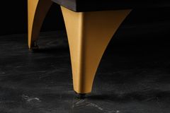 Handgearbeitetes Sideboard GOLDEN SUNSET 140cm schwarz mit 3D Schnitzereien gold Mangoholz Metallbeine