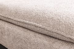 Großer Hocker HEAVEN 100cm champagner beige Bouclé Polsterhocker Federkern