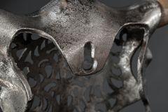 Extravagante Wanddekoration EXOTIC BULL 60cm silber Mangoholz Stierkopf