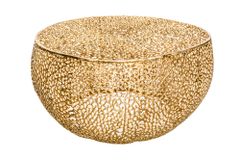 Filigraner Couchtisch LEAF 80cm gold Metall handmade Blatt-Design