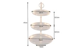 Etagere ORIENT 50cm gold mit drei Etagen im Hammerschlag Design