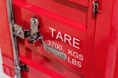 Container-Schrank GLOBETROTTER 50cm rot Metall Nachttisch Beistellschrank