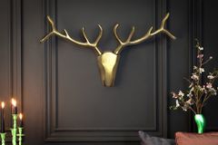 Moderne Wanddekoration VEADO 100cm gold Hirschgeweih