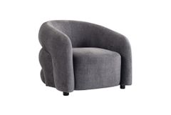 Design Sessel VOGUE 95cm graphite grau Samt mit Federkern und Nosagfederung