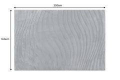 3D strukturierter Kurzflor Teppich WAVE 230x160cm anthrazit Hoch-Tief-Effekt