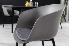 Moderner Stuhl DESIGNO grau Kunststoff Gartenstuhl mit Armlehnen Indoor Outdoor