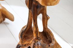 Massivholz Beistelltisch ROOT 40cm natur Teak aus Wurzelholz im Stelzen-Design