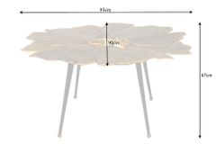 Dekorativer Couchtisch GINKGO 95cm gold schwarz handmade Metall