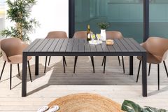 Ausziehbarer Gartentisch DESIGNO 200-250-300cm grau Aluminium In- und Outdoor Esstisch