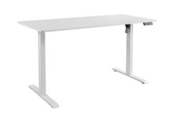 Höhenverstellbarer Schreibtisch WHITE DESK 140cm weiß Metallgestell Bürotisch