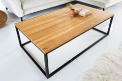 Industrial Couchtisch ARCHITECTURE 100cm Wildeiche geölt schwarzes Metallgestell Massivholz