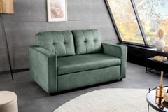 Sofa mit Schlaffunktion SMART moosgrün hochwertiger Vogue Seiden Samtstoff