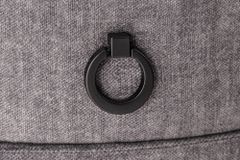 Nachttisch SIGNUM 55cm oval grau Vogue Seiden Samtstoff inkl. Beleuchtung Schubladen