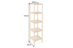 Design Regal LAGOON SPA 145cm Bambusholz vier Fächer Badregal