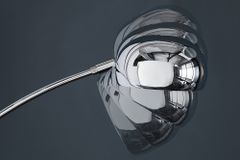 Design Bogenlampe FIVE LIGHTS 205cm chrom Stehlampe mit schwarzem Marmorfuß