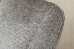 Drehbarer Retro Stuhl AVIGNON grau Chenille schwarze Metallbeine