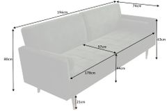 Modernes Schlafsofa COUTURE 200cm grün Microvelours 3-Sitzer Couch mit Schlaffunktion