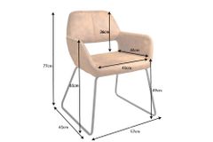 Design Stuhl MUSTANG antik braun Microfaser mit Armlehne