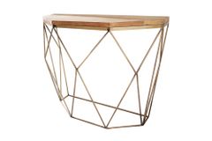 Filigrane Konsole DIAMOND 90cm Mango messing Massivholz Metall