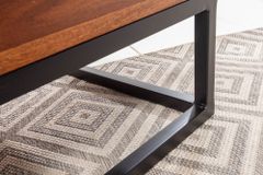 Höhenverstellbarer Couchtisch MAKASSAR FUNCTION 110cm braun Sheesham Massivholz stone finish