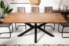 Massivholz Esstisch GALAXIE 200cm braun Sheesham stone finish Industrial Design