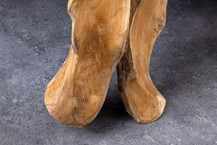 Massiver Konsolentisch ROOT 150cm natur Teak Massivholz aus Wurzelholz Glasplatte