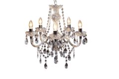 Eleganter Kronleuchter CRYSTAL 55cm klar Acryl 5-armig Lüster