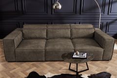 Design 3-Sitzer Sofa BOSSA NOVA 260cm antik taupe Microfaser Couch Wohnzimmer