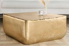 Design Couchtisch UNIT 70cm gold Metall Hammerschlag handmade